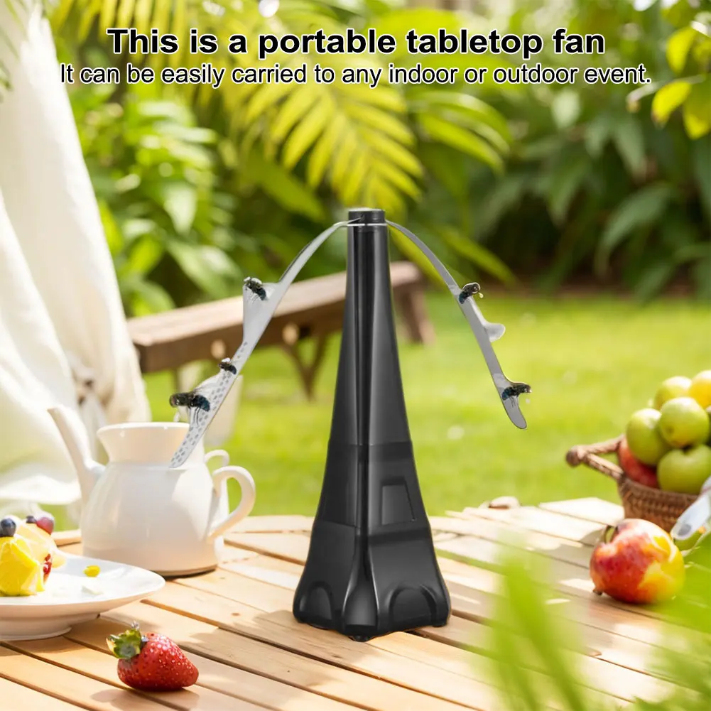 1/2Pcs Fly Repellent Fan Pest Repellent Table Fan Keep Flies Away Fly Spinner Battery Powered Fly Deterrent for Outdoor Dining