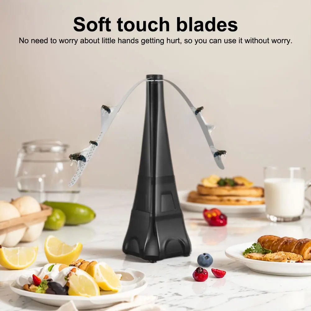 1/2Pcs Fly Repellent Fan Pest Repellent Table Fan Keep Flies Away Fly Spinner Battery Powered Fly Deterrent for Outdoor Dining