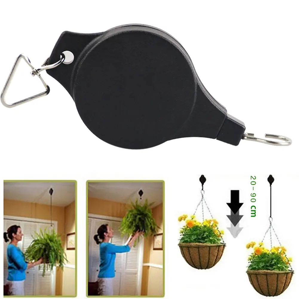 2-10PCS Plant Hook Pulley Retractable Plant Hanger Easy Reach Hanging Flower Basket for Garden Baskets Pots and Birds Feeder
