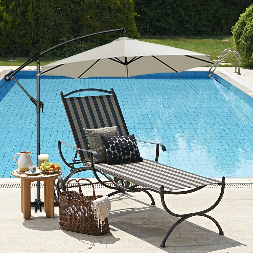10 Ft 6 Ribs Patio Umbrella Replacement Canopy Waterproof Outdoor Umbrella Cover Multi-Function for Summer Beach No Bracket