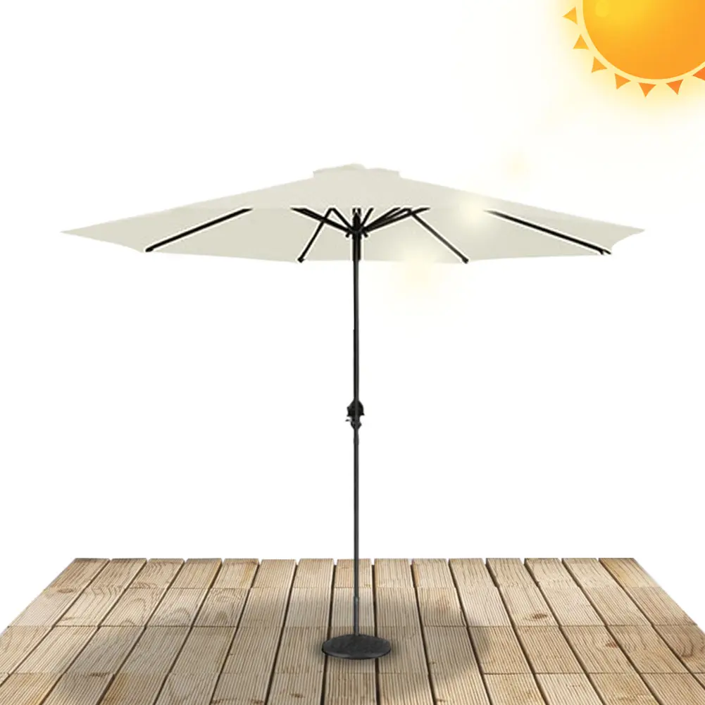 10 Ft 6 Ribs Patio Umbrella Replacement Canopy Waterproof Outdoor Umbrella Cover Multi-Function for Summer Beach No Bracket