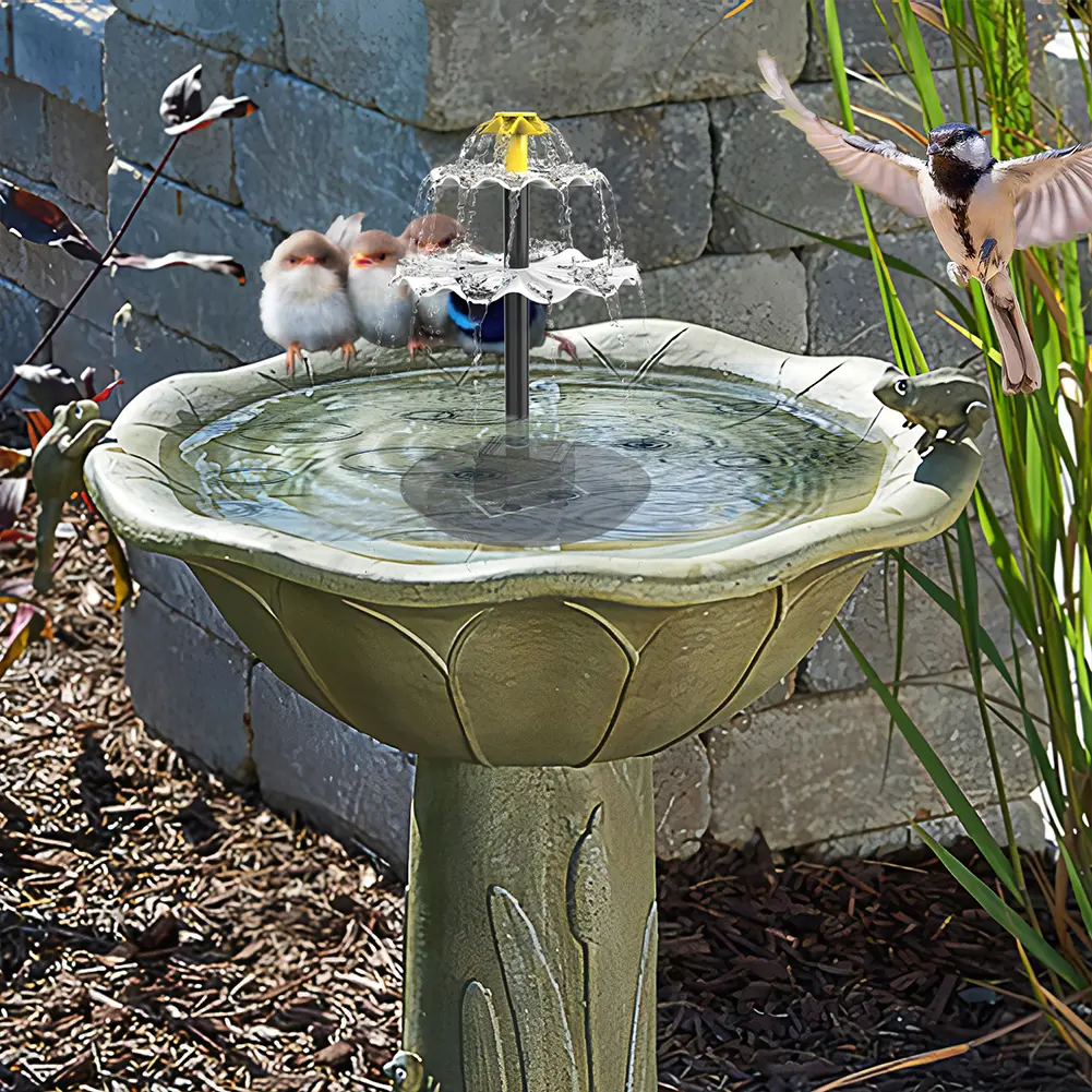 Solar Fountain Pump 9V/4W Solar Powered Pump with Nozzle Solar Panel Fountain Kit for Bird Bath Fish Tank