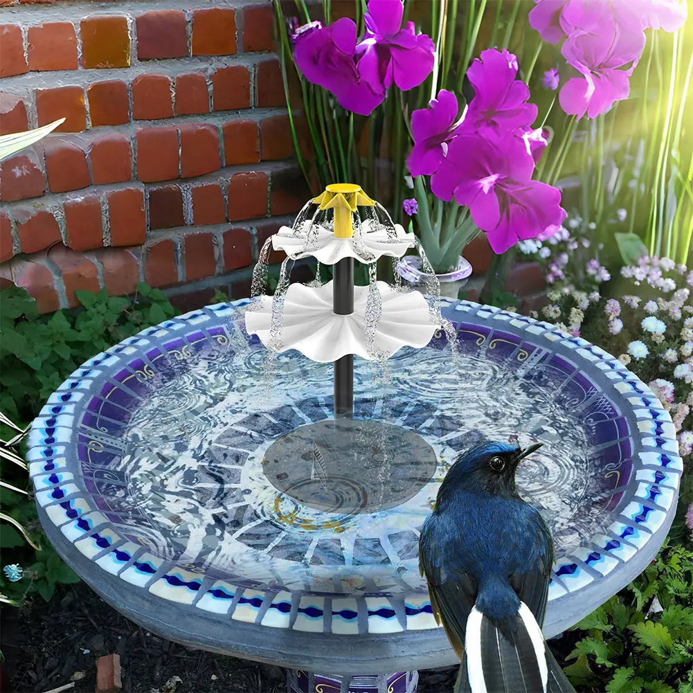 Solar Fountain Pump 9V/4W Solar Powered Pump with Nozzle Solar Panel Fountain Kit for Bird Bath Fish Tank