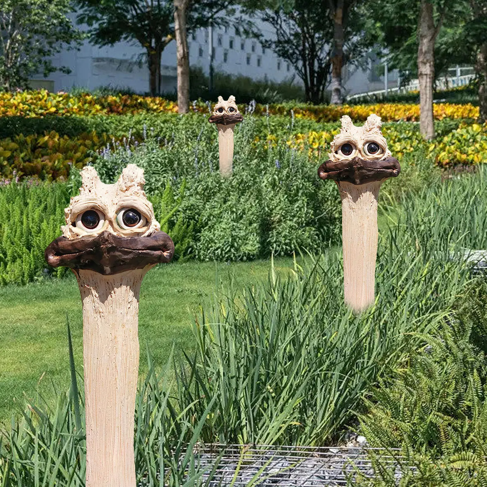 Funny Chicken Head Statue Creative Garden Decoration Farm Chicken Statue Handmade Garden Statues Resin for Art Decorations