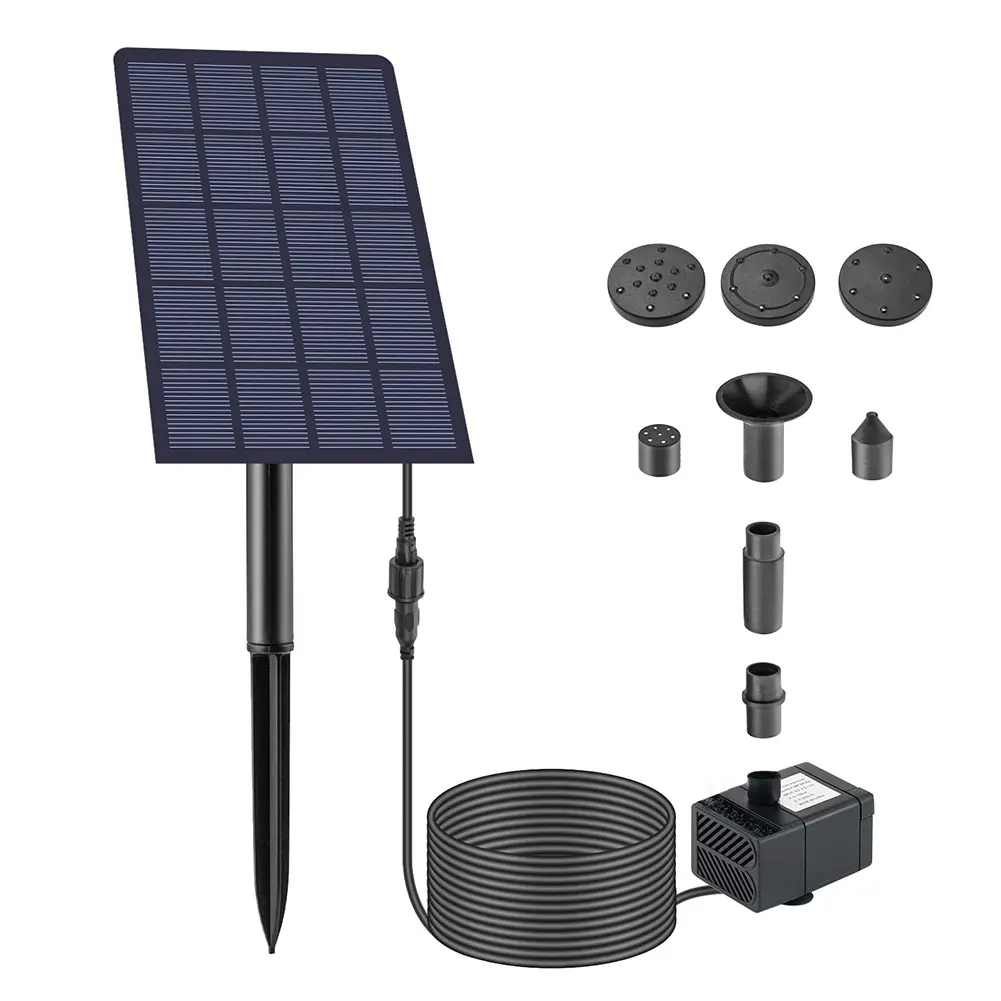 5W 5V Solar Power Panel Water Pump Garden Decoration with Stake Solar Panel Fountain Watering System Energy Saving Kits for Pool