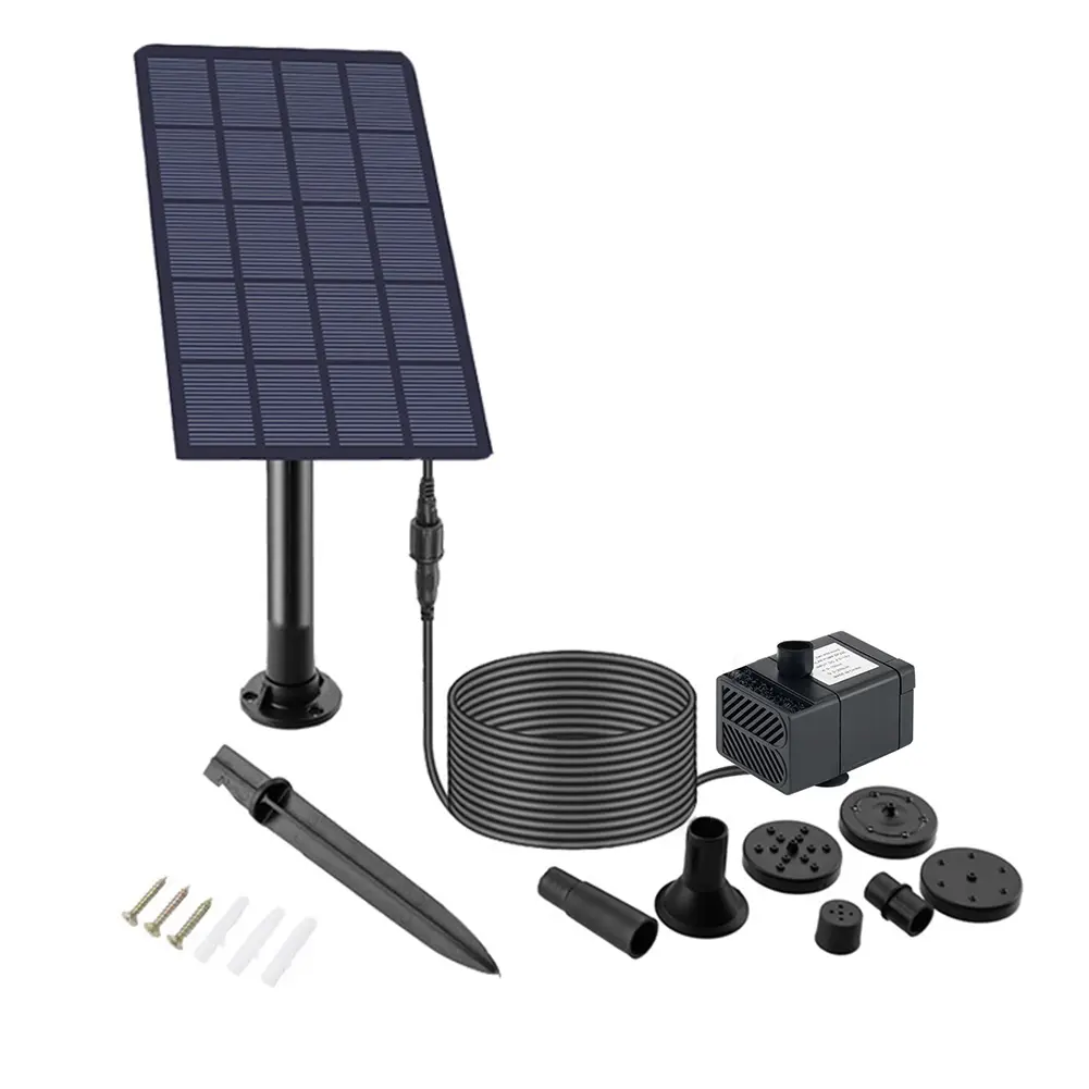 5W 5V Solar Power Panel Water Pump Garden Decoration with Stake Solar Panel Fountain Watering System Energy Saving Kits for Pool