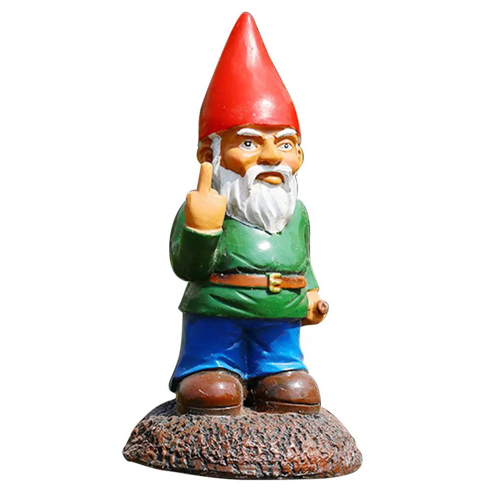 Middle Finger White Beard Dwarf Ornament Middle Fingler Lawn Statue Figurine Resin Garden Statue Garden Dwarf Statue Ornament