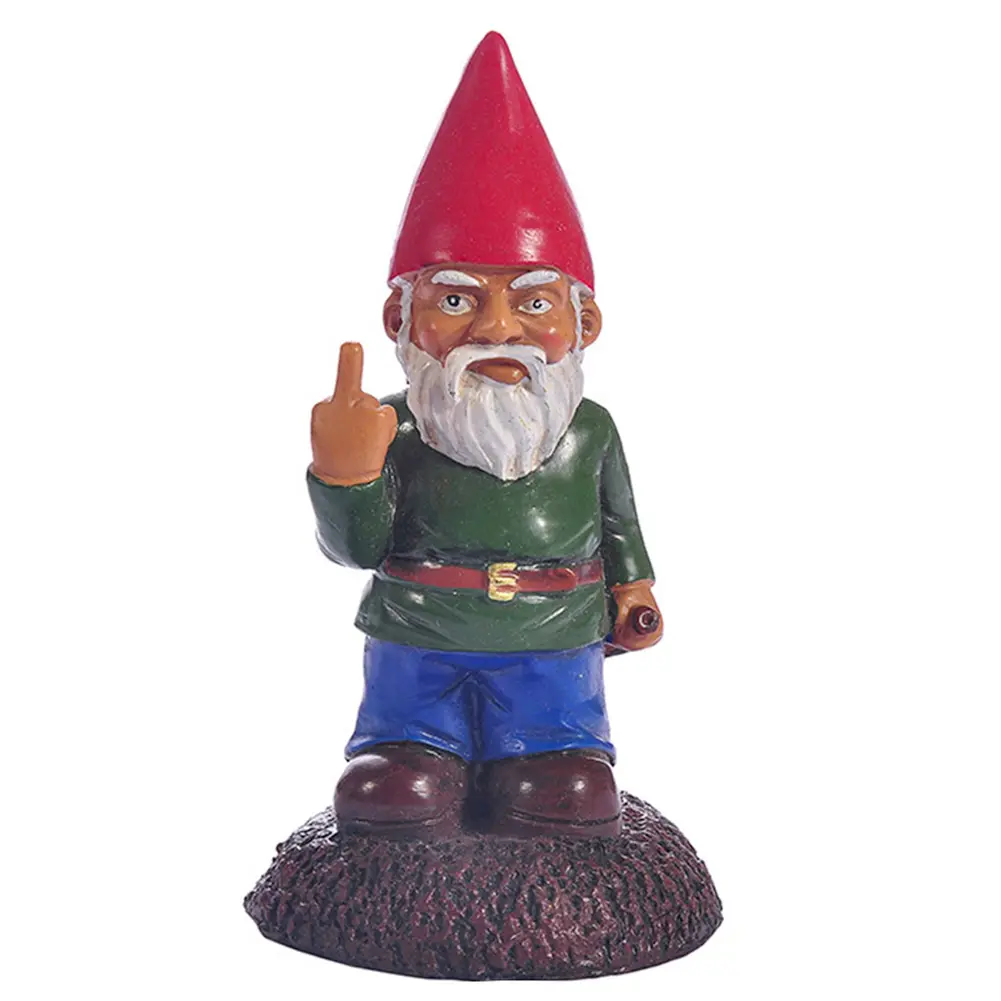 Middle Finger White Beard Dwarf Ornament Middle Fingler Lawn Statue Figurine Resin Garden Statue Garden Dwarf Statue Ornament
