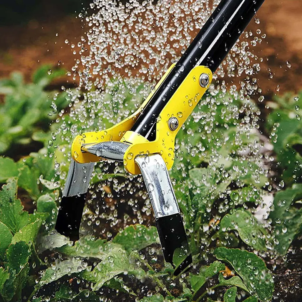 Hoe Gardening Tool 1.6/2m Stainless Steel Sharp Stirrup Ring Hoe with Triangle Head Gardening Loose Soil Weeding and Loosening