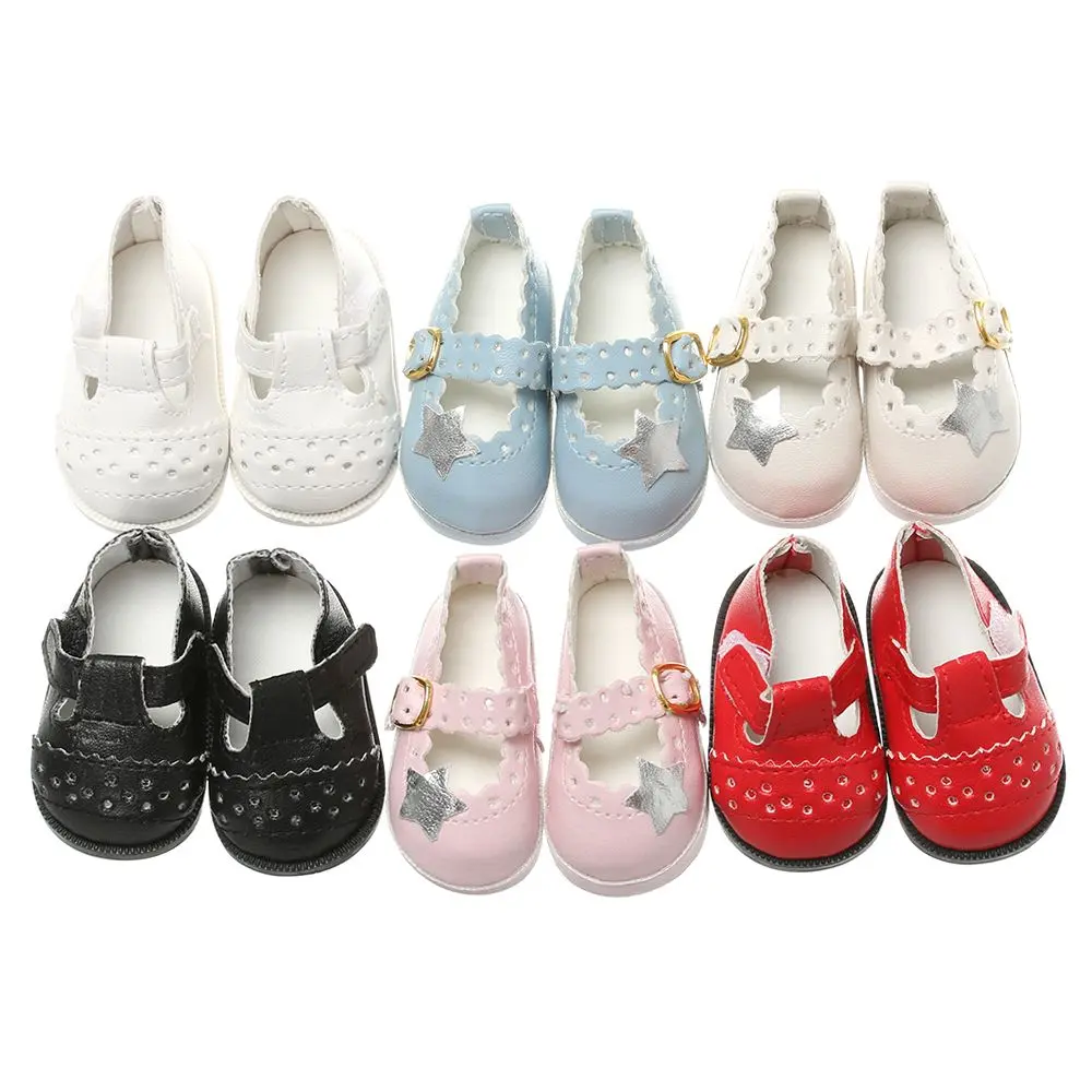 6.5cm Doll Shoes PU Leather Mini Shoes Suit For 16 Inches Doll Clothing Toys Baby Gifts Doll Accessories DIY Girl`s Toy