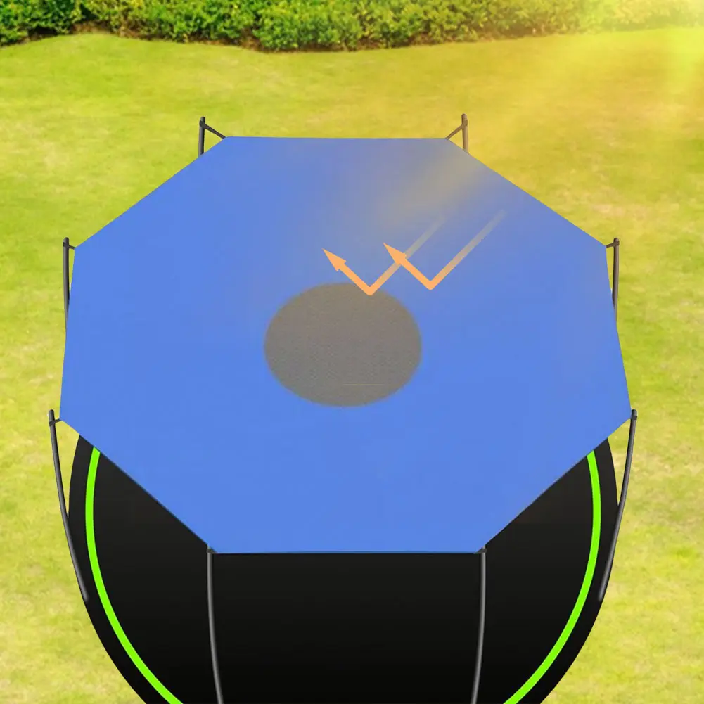 10/12/14ft Trampoline Canopy Shade Cover Anti-UV Waterproof Oxford Cloth Trampoline Sunshade Tarp for Outdoor Backyard Playgroud