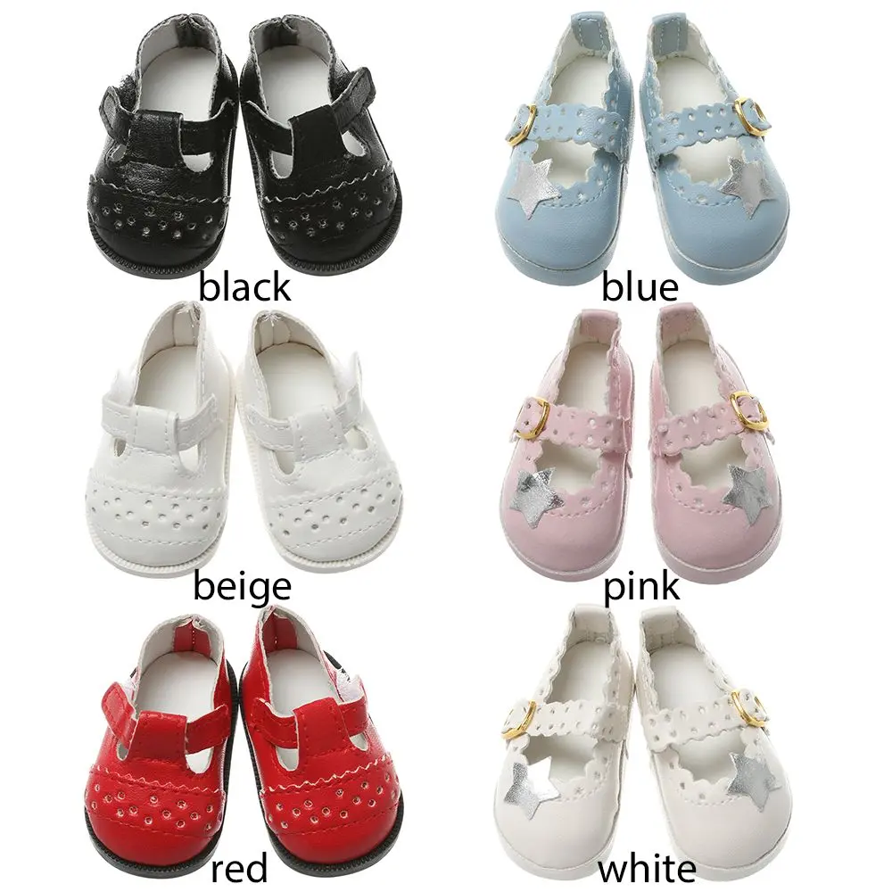 6.5cm Doll Shoes PU Leather Mini Shoes Suit For 16 Inches Doll Clothing Toys Baby Gifts Doll Accessories DIY Girl`s Toy