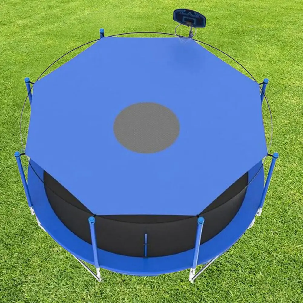 10/12/14ft Trampoline Canopy Shade Cover Anti-UV Waterproof Oxford Cloth Trampoline Sunshade Tarp for Outdoor Backyard Playgroud
