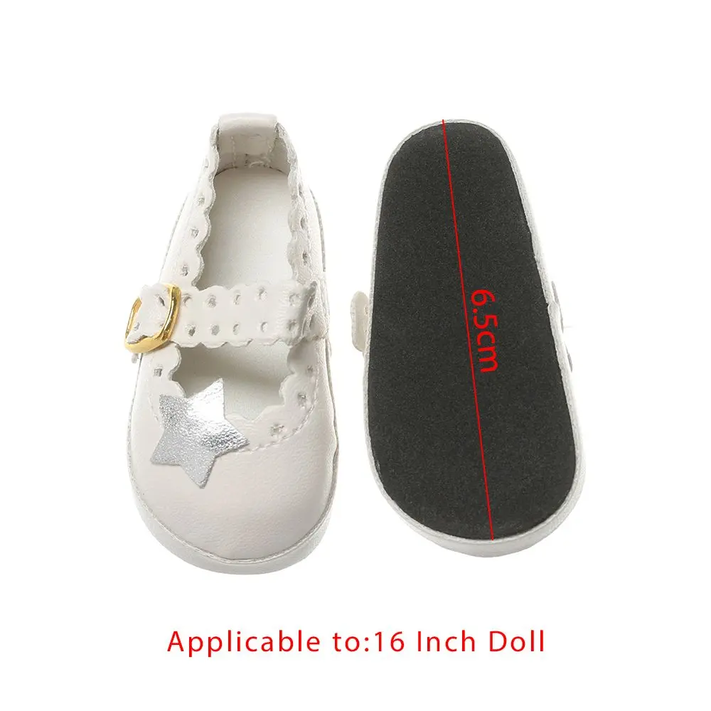 6.5cm Doll Shoes PU Leather Mini Shoes Suit For 16 Inches Doll Clothing Toys Baby Gifts Doll Accessories DIY Girl`s Toy