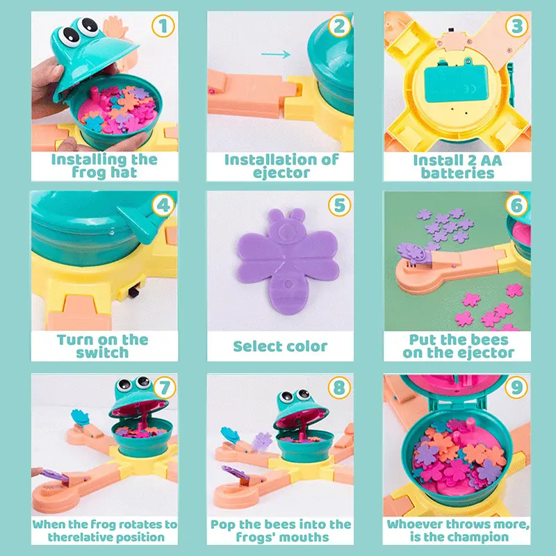 Hungry Frog Turtle Eat Beans Interactive Toy Multiplayer Educational Table Board Game Competitive Bean Ball Party Kid Toy Gift