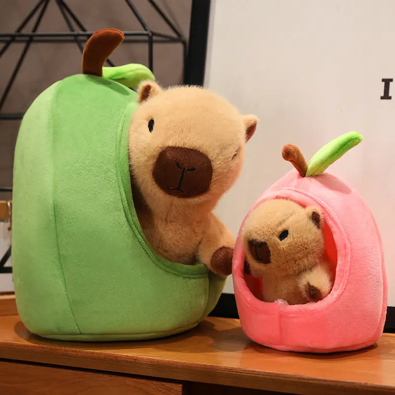 Avocado Fruit House Plush Toy Capybara Doll Capibala Sleeping Pillow Large Plushie Holiday Gift Kawaii Creative Rag Doll Cushion