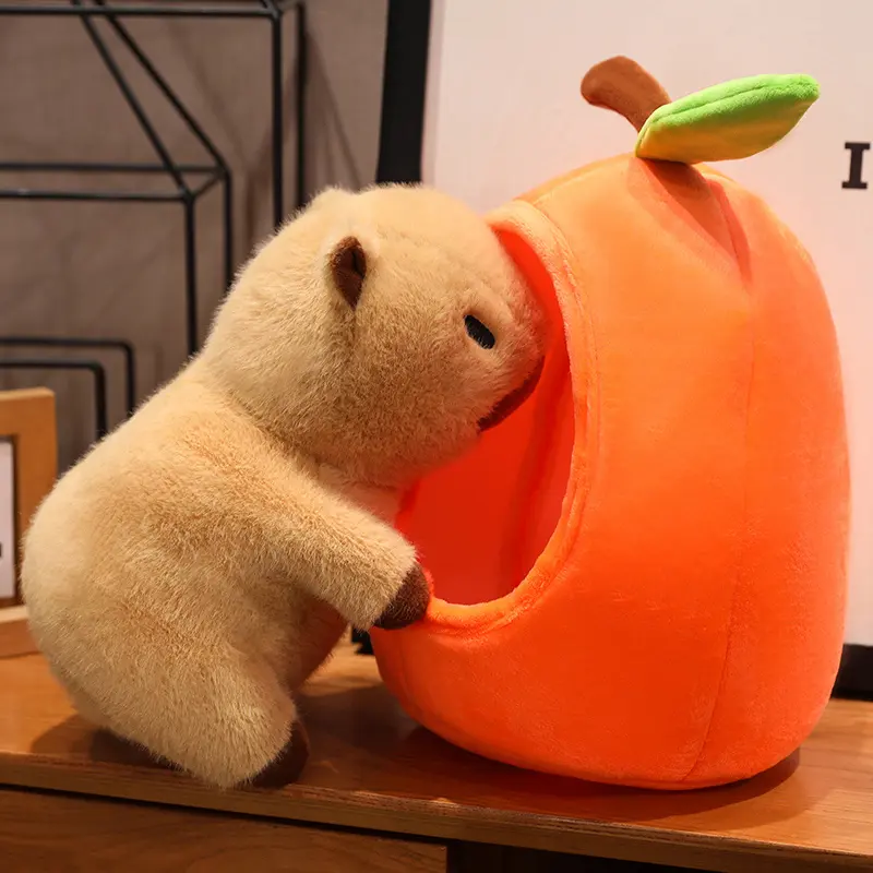 Avocado Fruit House Plush Toy Capybara Doll Capibala Sleeping Pillow Large Plushie Holiday Gift Kawaii Creative Rag Doll Cushion
