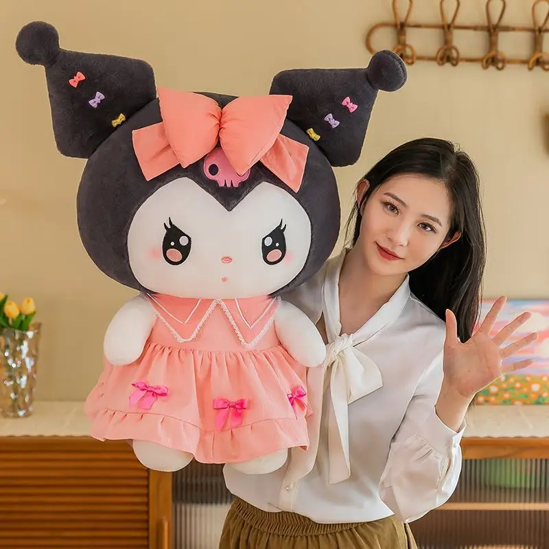 New Sanrio Plush Toy Kawaii Kuromi Plush Stuffed Doll Soft Children's Pillow Melody Cute Room Decoration Birthday Gift