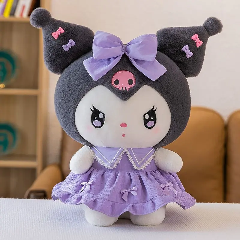 New Sanrio Plush Toy Kawaii Kuromi Plush Stuffed Doll Soft Children's Pillow Melody Cute Room Decoration Birthday Gift