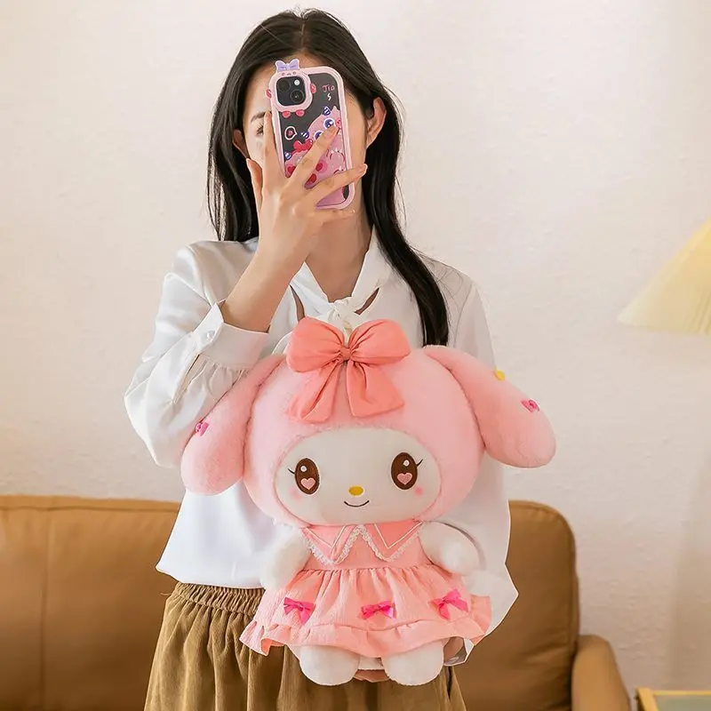 New Sanrio Plush Toy Kawaii Kuromi Plush Stuffed Doll Soft Children's Pillow Melody Cute Room Decoration Birthday Gift