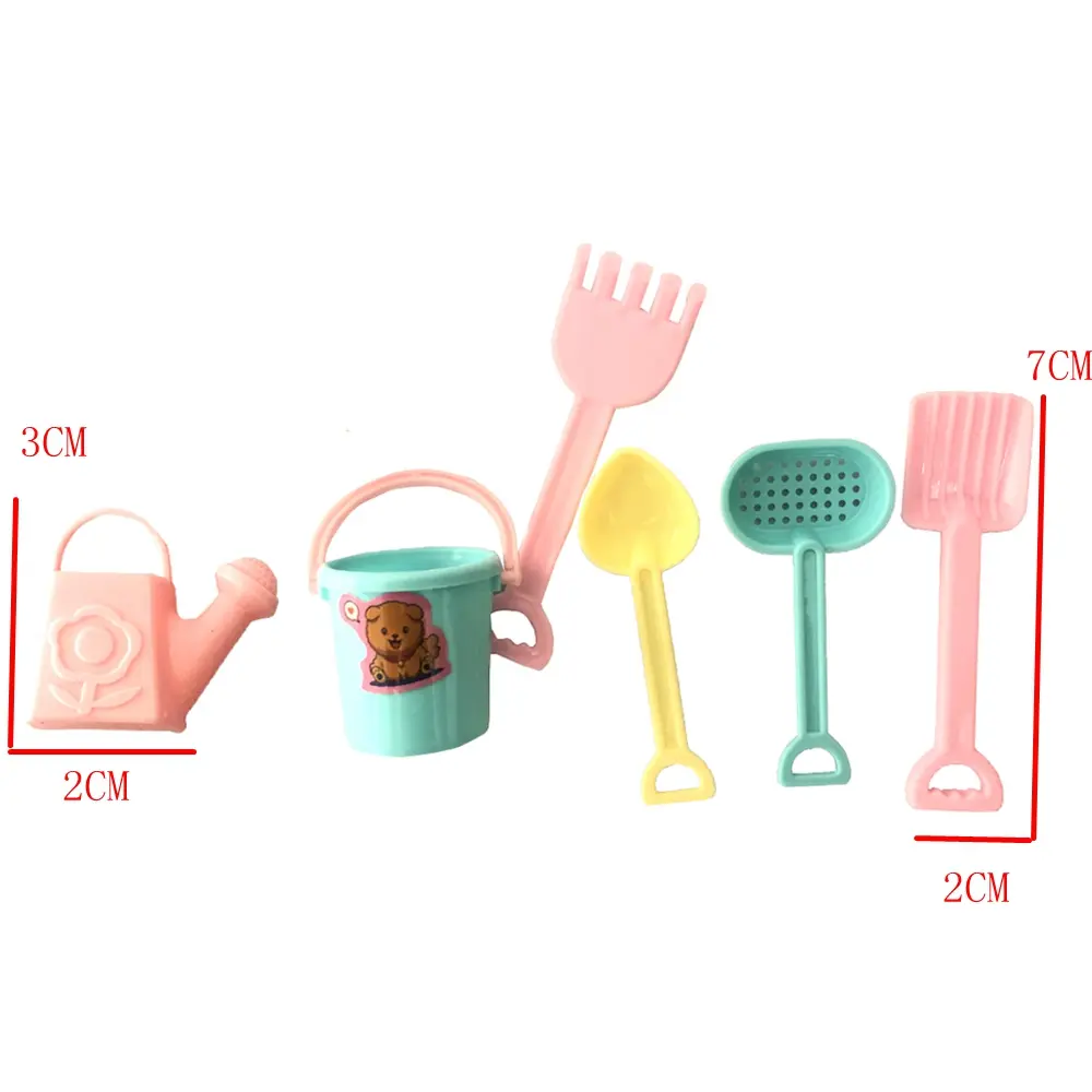 NK 1 Set 1/6 Princess Mini Plastic Beach Tool Cute Bucket +Shovel+ Shower For BJD Doll Accessories Best Child Gift DIY Toy