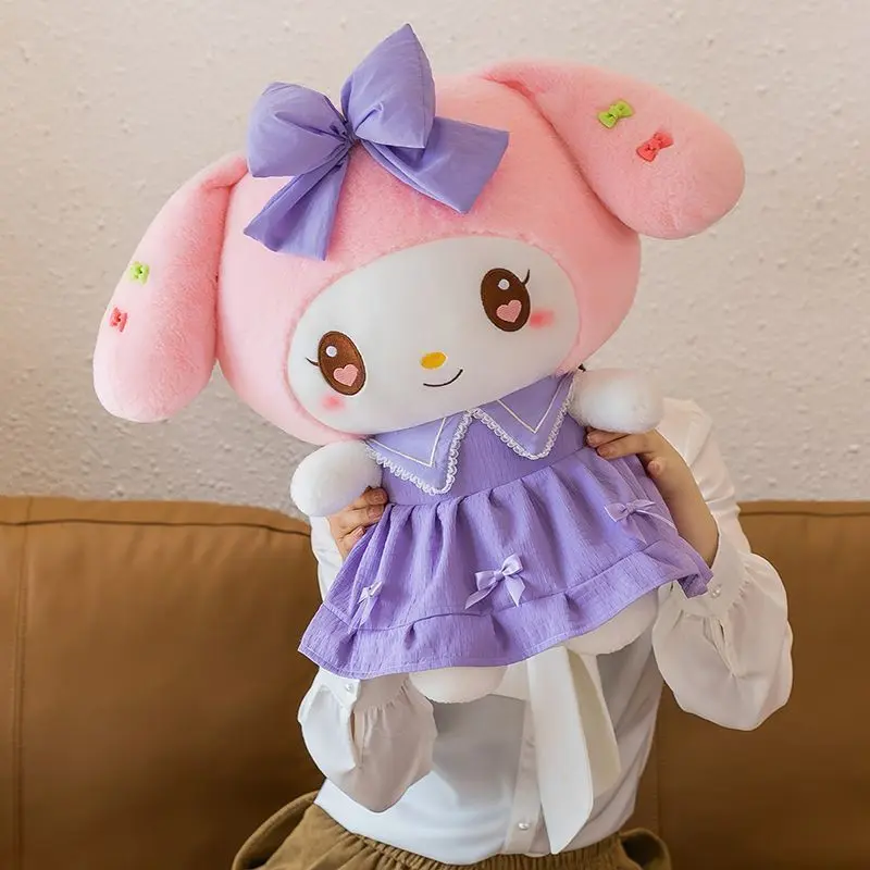 New Sanrio Plush Toy Kawaii Kuromi Plush Stuffed Doll Soft Children's Pillow Melody Cute Room Decoration Birthday Gift