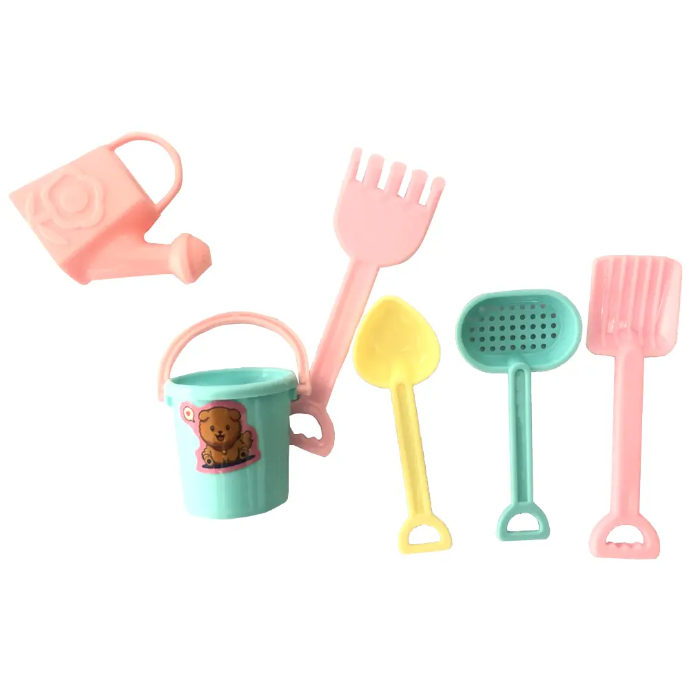 NK 1 Set 1/6 Princess Mini Plastic Beach Tool Cute Bucket +Shovel+ Shower For BJD Doll Accessories Best Child Gift DIY Toy