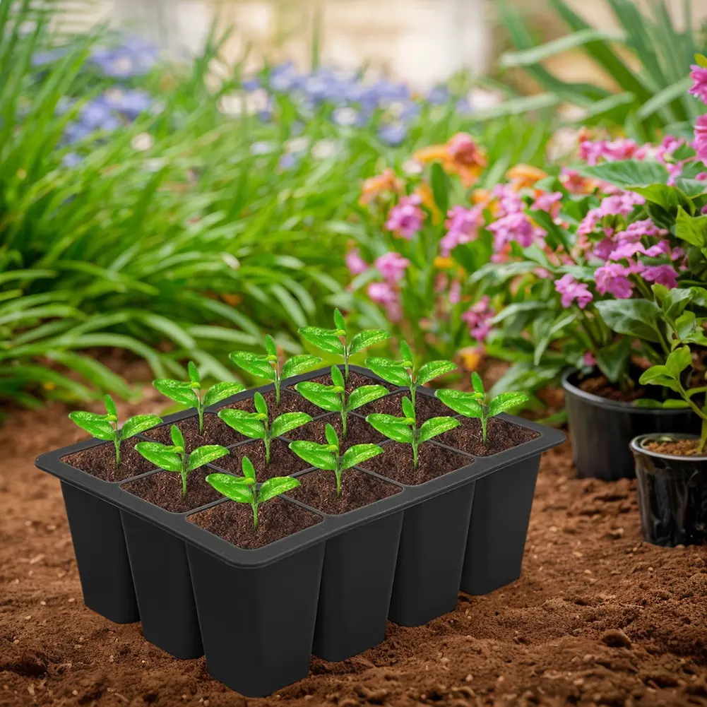 1/2PCS 12 Holes Silicone Seed Starter Tray Breathable Flower Plant Seed Grows Box Seed Propagation Container for Plant Tools