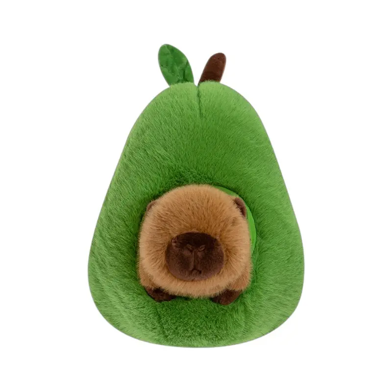 35cm Hut Plush Capibala Doll Soft Animal Avocado Mouse Plush Toys Avocado Doll Children's and Girls' Gift Capybara Pillow