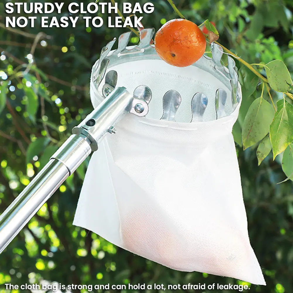 Stainless Steel Splicing Rod High Tree Orchard Picking Tool Telescopic Pole Fruit Picking Tool for Apples Mango Lemon Orange