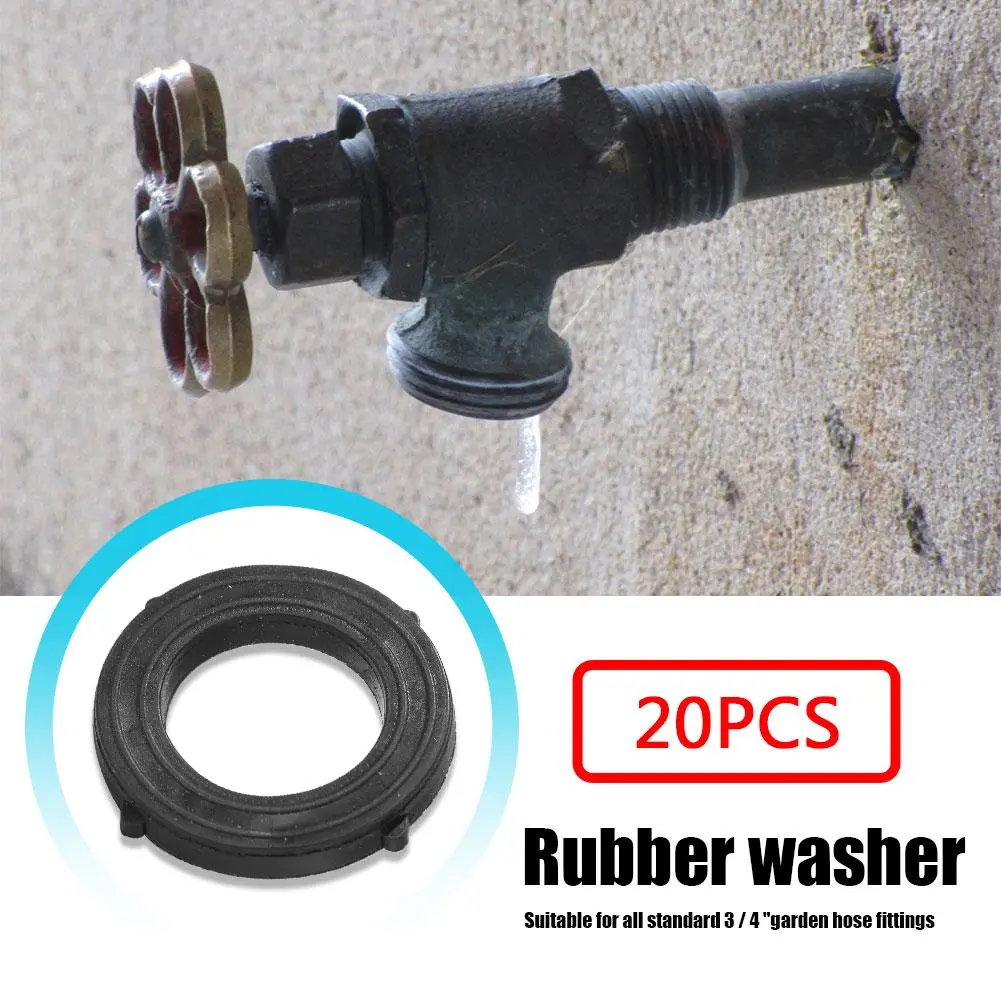 60-200PCS Garden Hose Washers Heavy Duty Rubber Gaskets Seals with Self Locking Tabs for 3/4 inch Garden Shower Hose Fittings