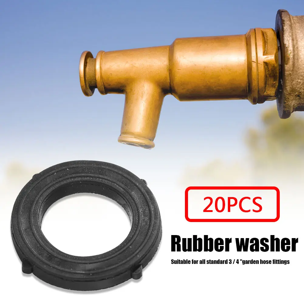 60-200PCS Garden Hose Washers Heavy Duty Rubber Gaskets Seals with Self Locking Tabs for 3/4 inch Garden Shower Hose Fittings