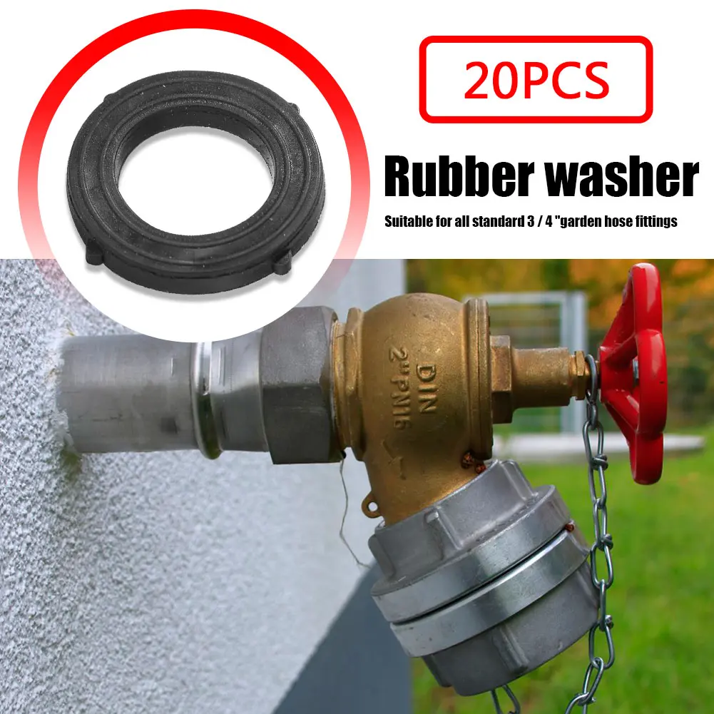 60-200PCS Garden Hose Washers Heavy Duty Rubber Gaskets Seals with Self Locking Tabs for 3/4 inch Garden Shower Hose Fittings