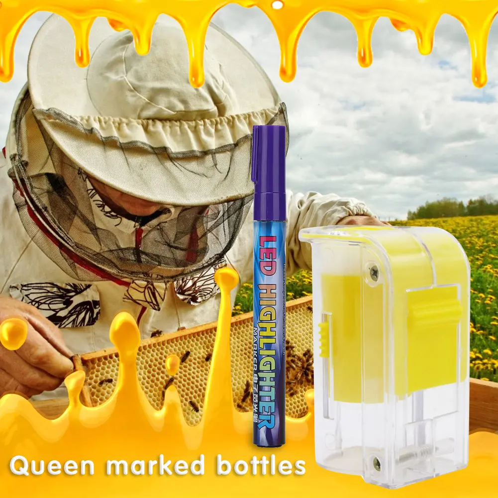 Queen Bee Marking Kit Beekeeping Marker Pen Beekeeper Marker Bottle Queen King Bee Marker Pen Queen Marking Pen Beekeeping Tools