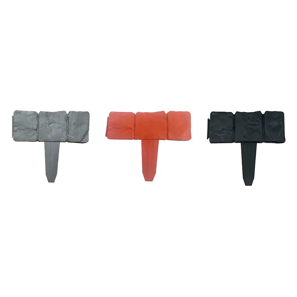10pcs Garden Landscape Edging Borders Insert Plastic Imitation Stone Effect Fence DIY Lightweight for Outdoor Patio Balcony Yard