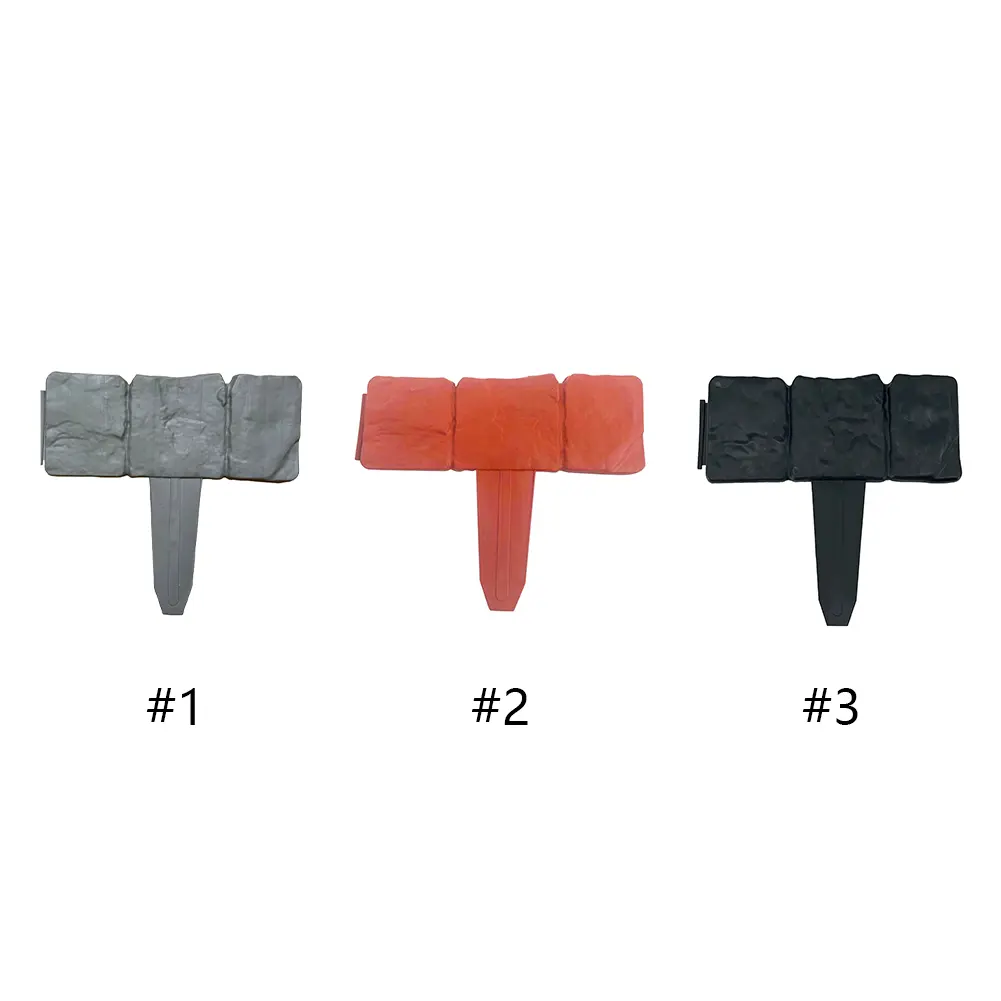 10pcs Garden Landscape Edging Borders Insert Plastic Imitation Stone Effect Fence DIY Lightweight for Outdoor Patio Balcony Yard