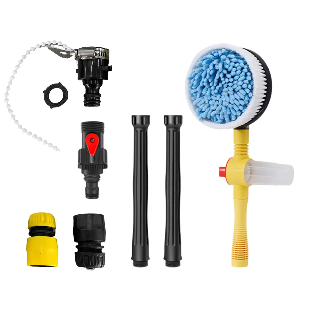 Wash Foam Brush Long Handle Automatic Rotating Brushes 360 Degree High Pressure Washer Chenille for Vehicle Cleaning Maintenance