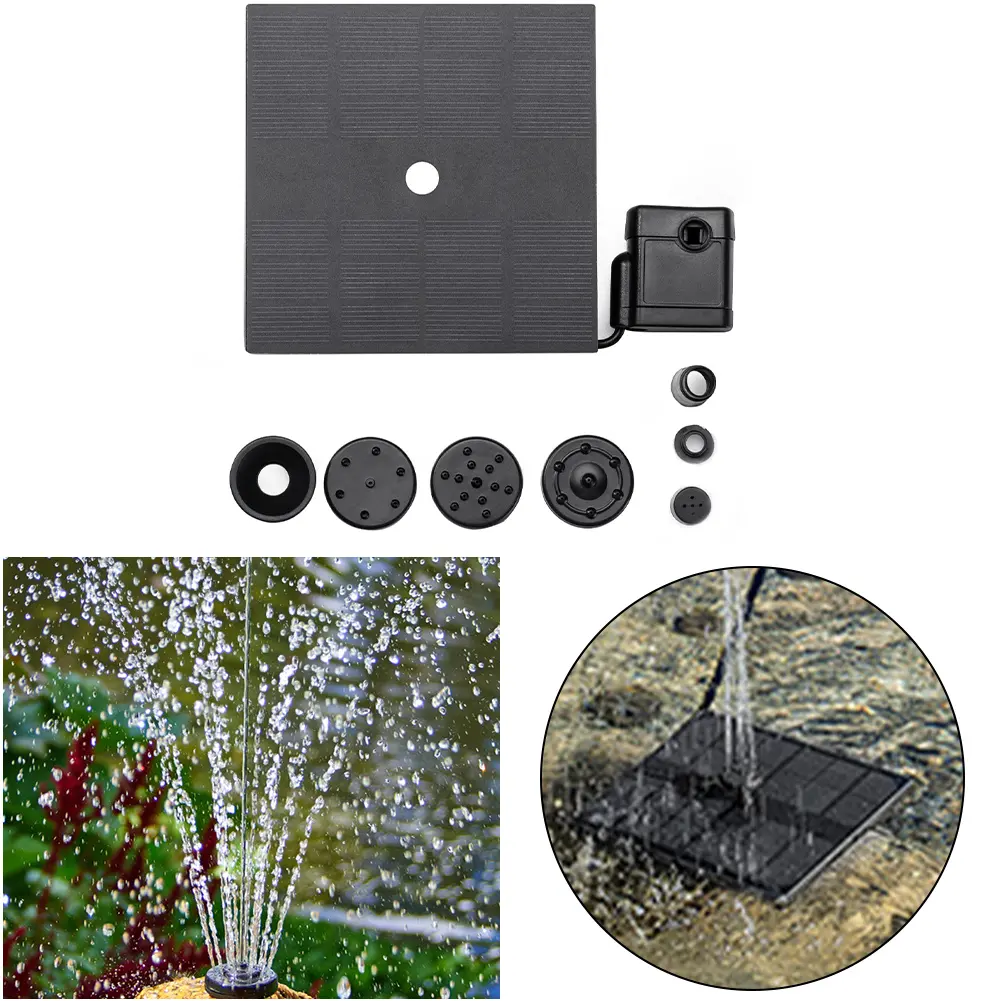 1.4W Solar Powered Floating Fountain Pump with Nozzle Solar Powered Water Fountain Pump for Bird Bath Garden Pond Pool Outdoor