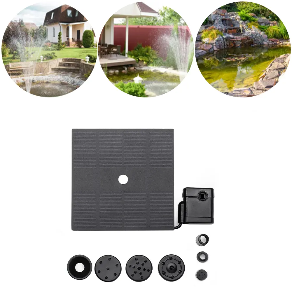 1.4W Solar Powered Floating Fountain Pump with Nozzle Solar Powered Water Fountain Pump for Bird Bath Garden Pond Pool Outdoor