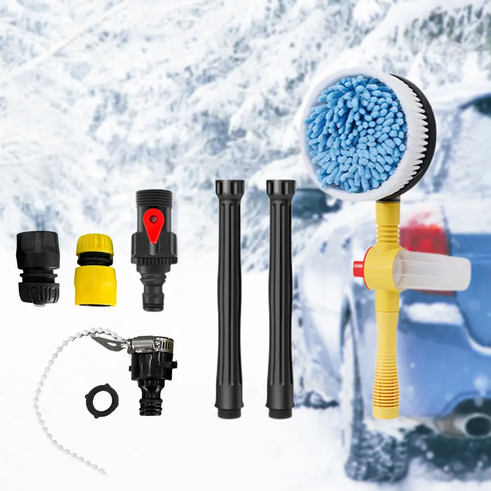 Wash Foam Brush Long Handle Automatic Rotating Brushes 360 Degree High Pressure Washer Chenille for Vehicle Cleaning Maintenance