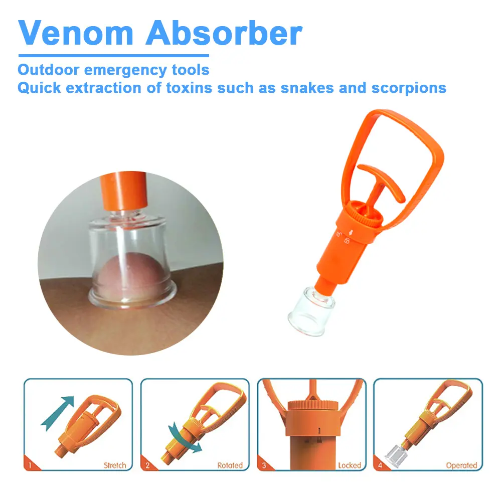 Outdoor Safety Venom Snake Mosquito Bite Camping Survival Venom Extractor Pump  Remover First Aid Equipment