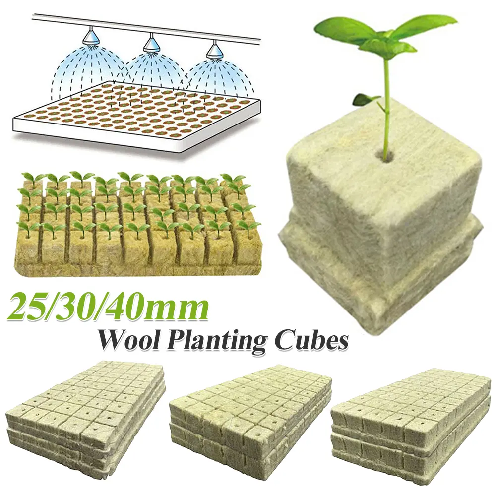 100pcs Hydroponics Seed Seedling Grow Block Multipurpose Ventilative Starter Plugs Strong Water Absorption for Plant Propagation