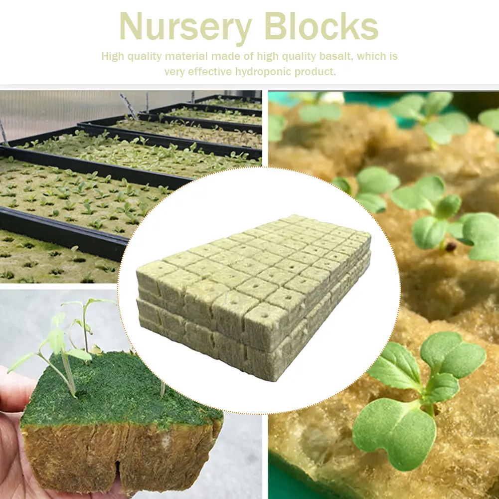100pcs Hydroponics Seed Seedling Grow Block Multipurpose Ventilative Starter Plugs Strong Water Absorption for Plant Propagation