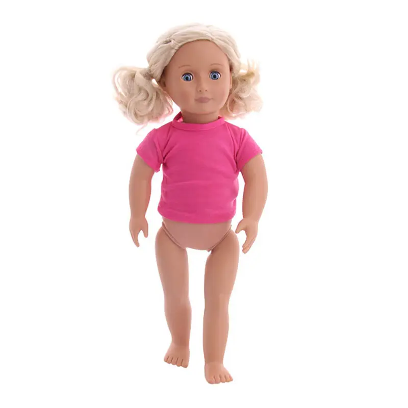 Doll Clothes T-shirt Solid Color For 16-18 Inch Doll & 43 cm Born Baby Doll & Nenuco,Our Generation,bebe Reborn,Toys For Girls
