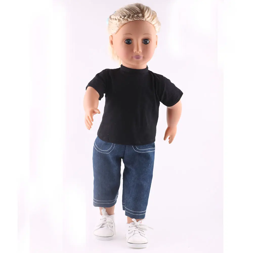 Doll Clothes T-shirt Solid Color For 16-18 Inch Doll & 43 cm Born Baby Doll & Nenuco,Our Generation,bebe Reborn,Toys For Girls