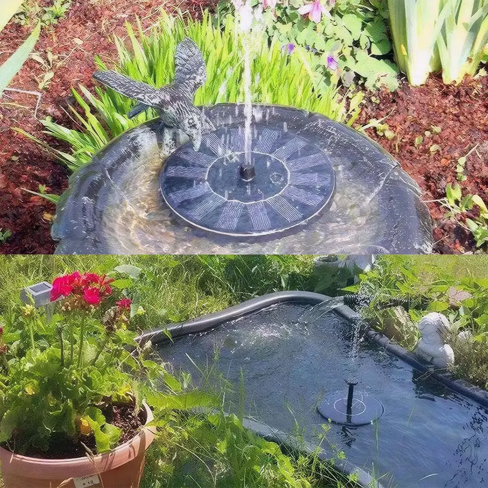 1.2W Solar Bird Bath Fountain Pump No Battery Solar Powered Water Fountain Pump for Bird Bath Ponds Garden Fish Tank and Outdoor