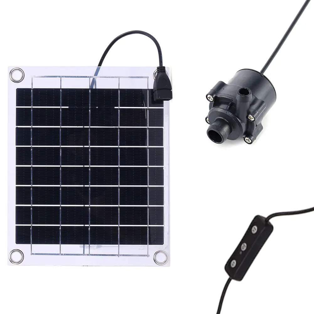 12V 10W Solar Water Pump Garden Decoration Mini Water Pump Watering System Solar Panel Pump with Adjustment Switch Kits for Pond