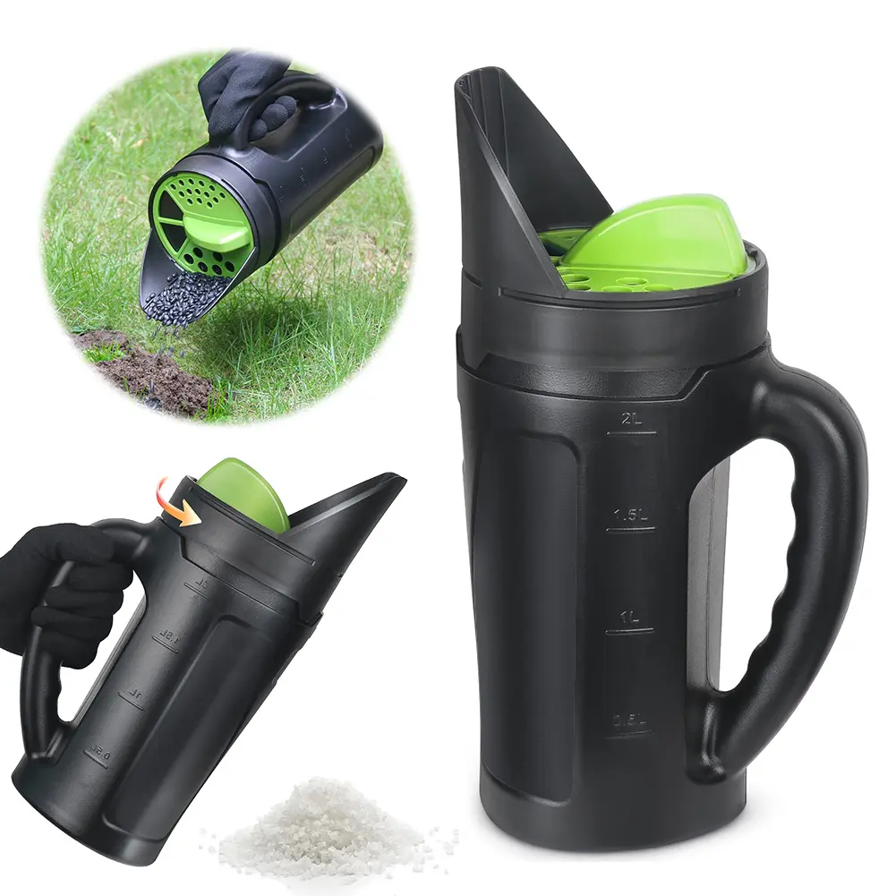 Handheld Seeds Spreader Capacity Sowing Pot with Adjustable Lid Manual Dispenser for Grass Seeds Fertilizer Salt Accessories