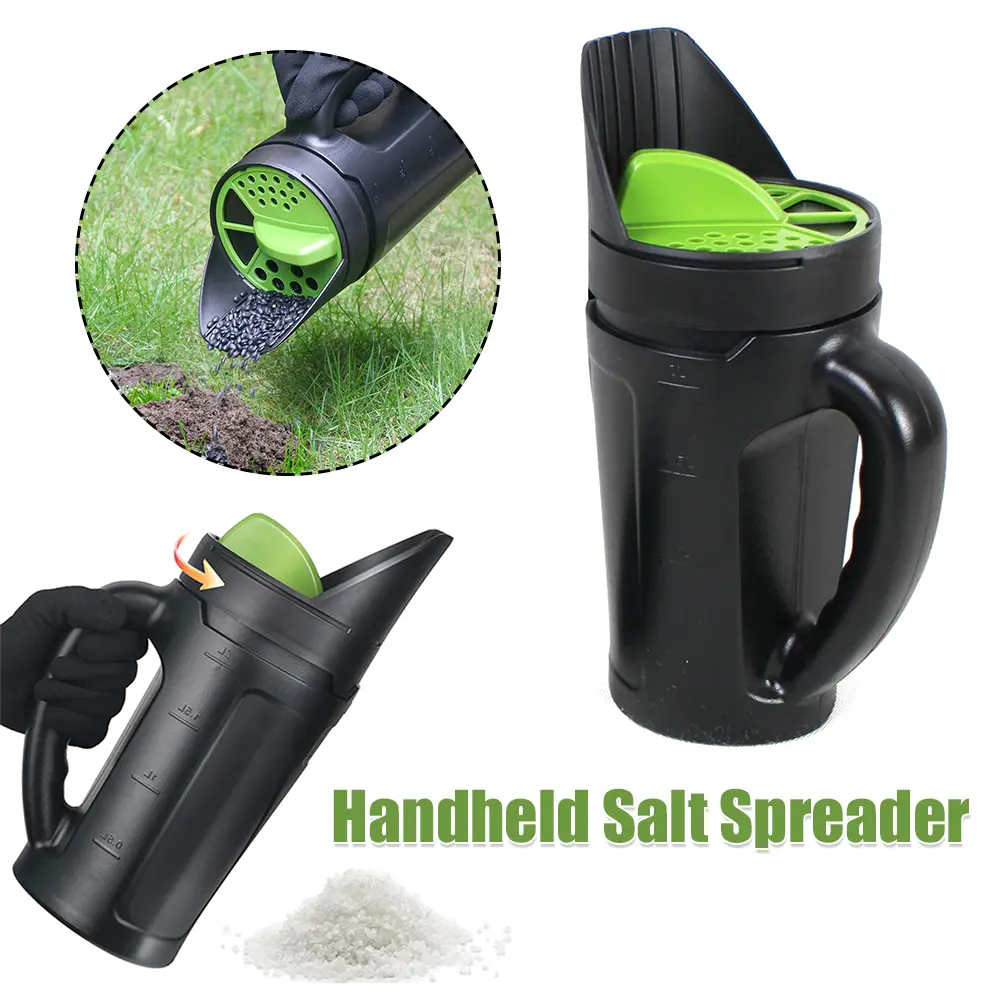 Handheld Seeds Spreader Capacity Sowing Pot with Adjustable Lid Manual Dispenser for Grass Seeds Fertilizer Salt Accessories