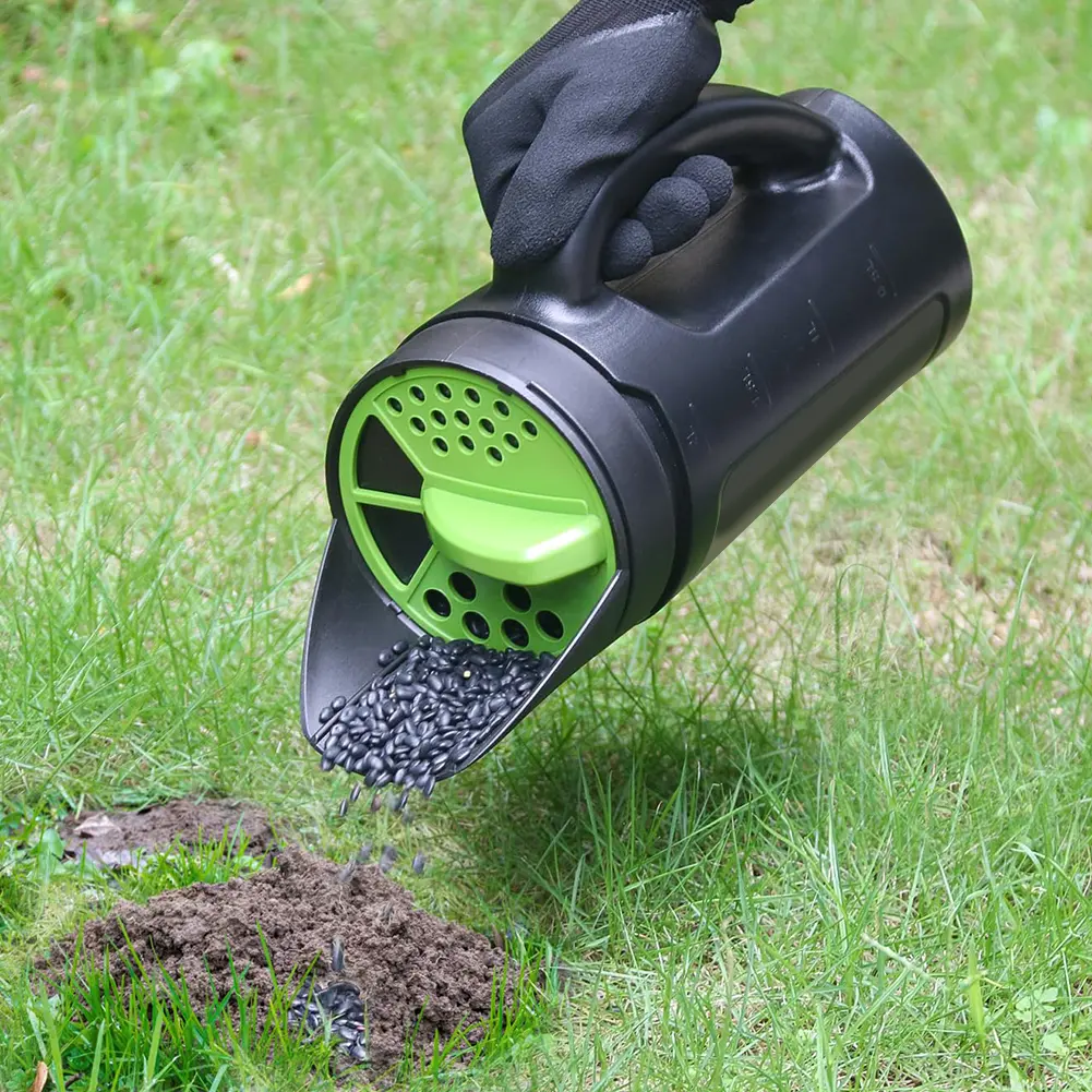 Handheld Seeds Spreader Capacity Sowing Pot with Adjustable Lid Manual Dispenser for Grass Seeds Fertilizer Salt Accessories